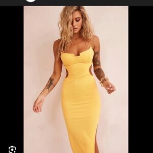 Orange/Yellow Cutout Bodycon Dress - Women Sage & Paige